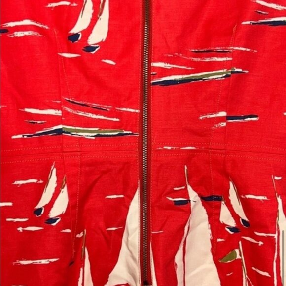 Anthropologie Maeve Dress Sailboat Spring Sheath 2 Sleeveless Boat Nautical - Picture 10 of 11